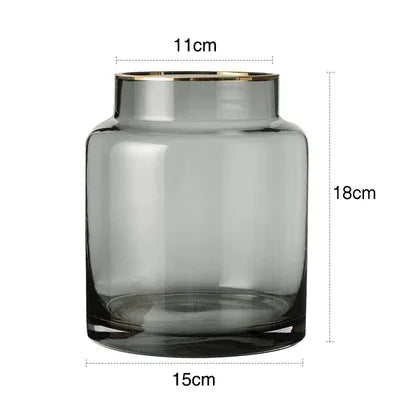 Vase transparent haut et large